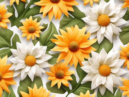 3 D sunflower yellow and white Online