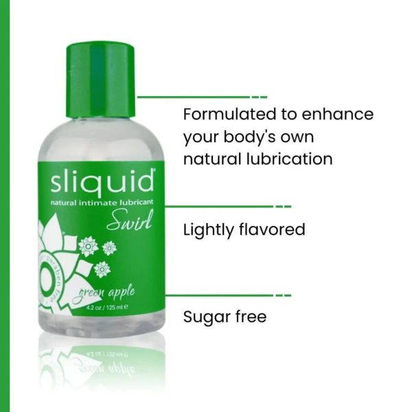 Sliquid  Swirl Natural Intimate Water Based Lubricant Green Apple 4.2 oz Online Sale